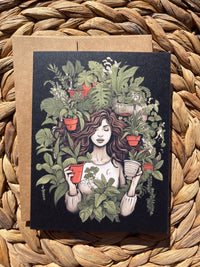 Zen Plant Lady card