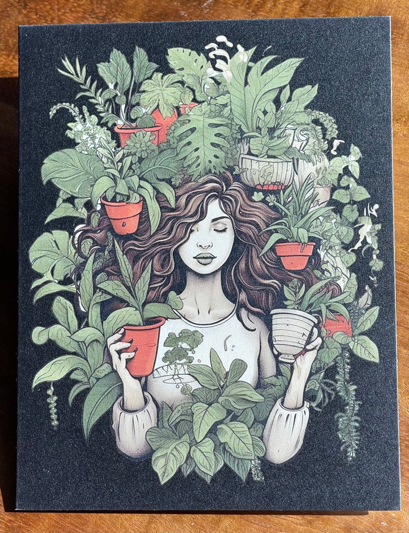 Zen Plant Lady card