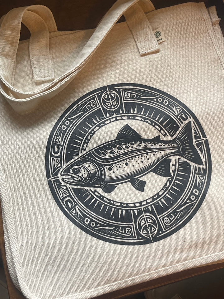 Tribal Salmon hemp-blend tote (natural)