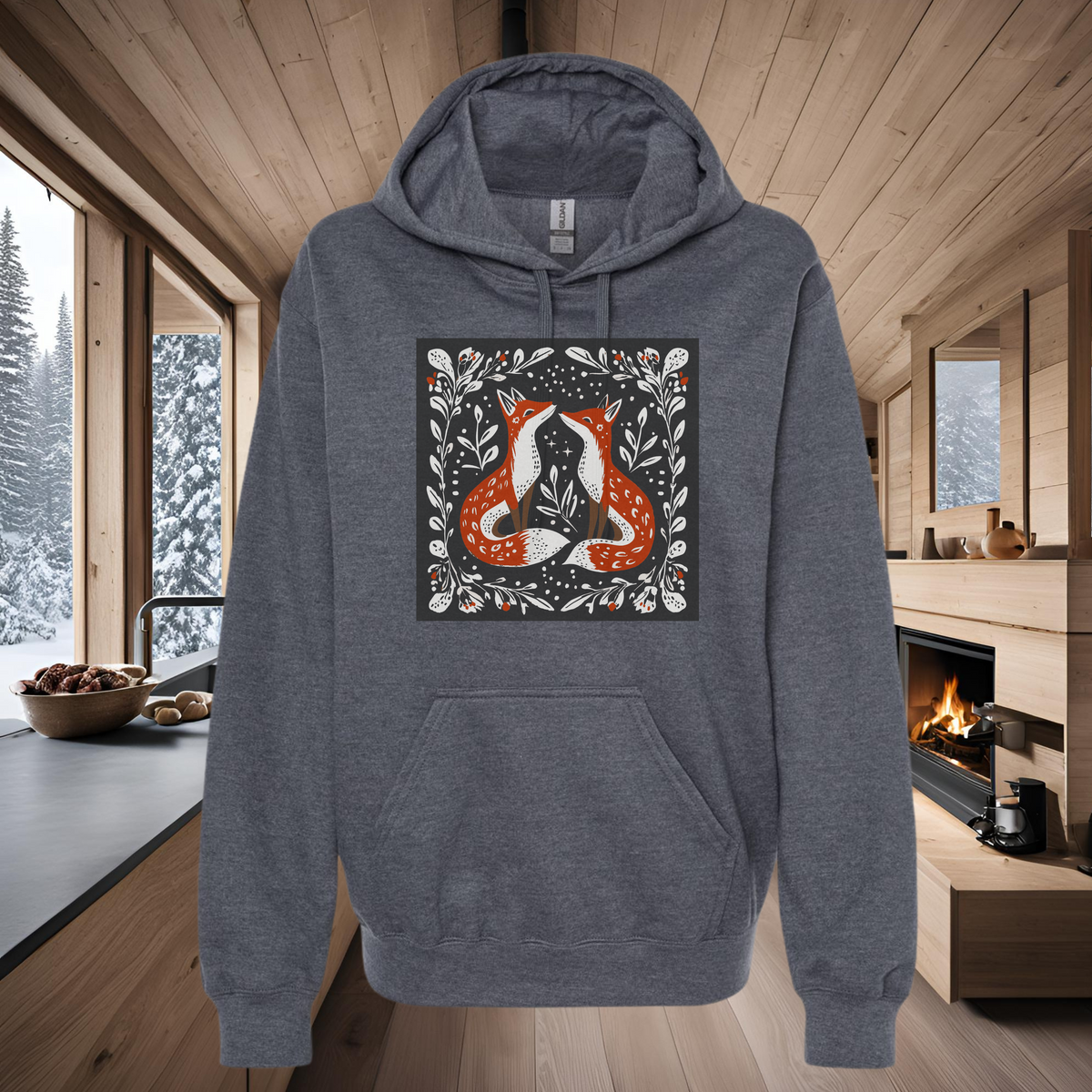 Nordic Foxes hooded sweatshirt