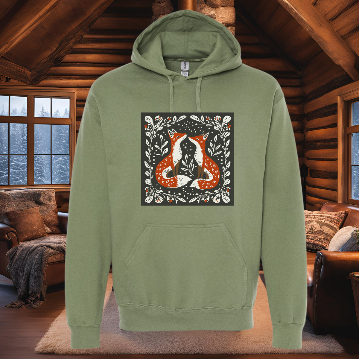 Nordic Foxes hooded sweatshirt