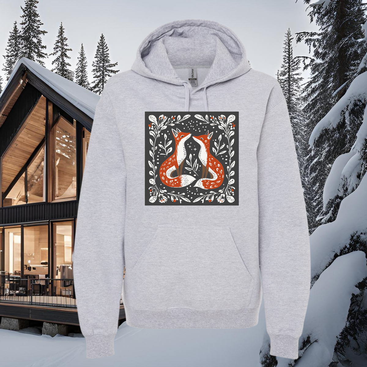 Nordic Foxes hooded sweatshirt