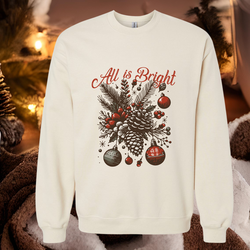 All Is Bright crew neck sweatshirt