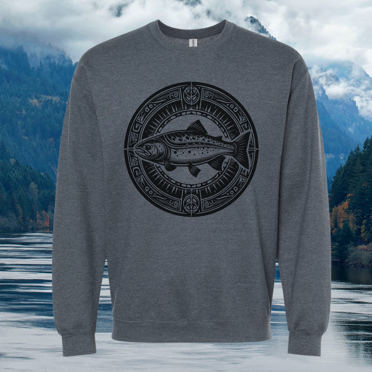 Tribal Salmon crew neck sweatshirt