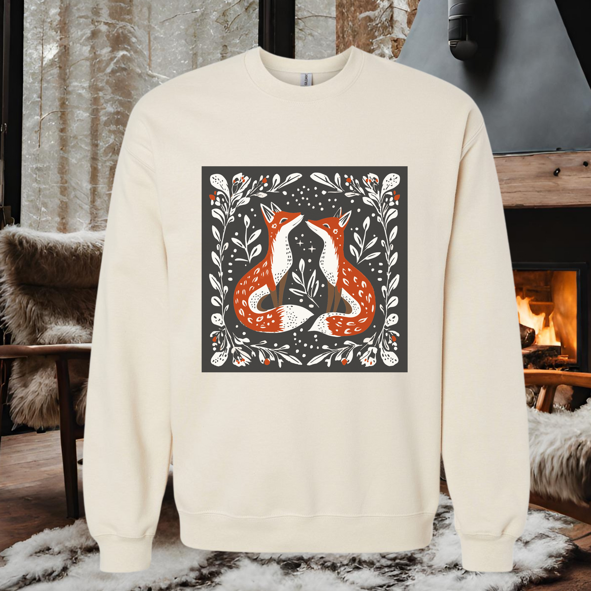 Nordic Foxes crew neck sweatshirt