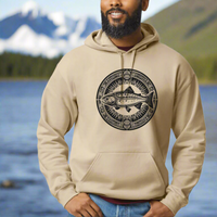 Tribal Salmon hooded sweatshirt