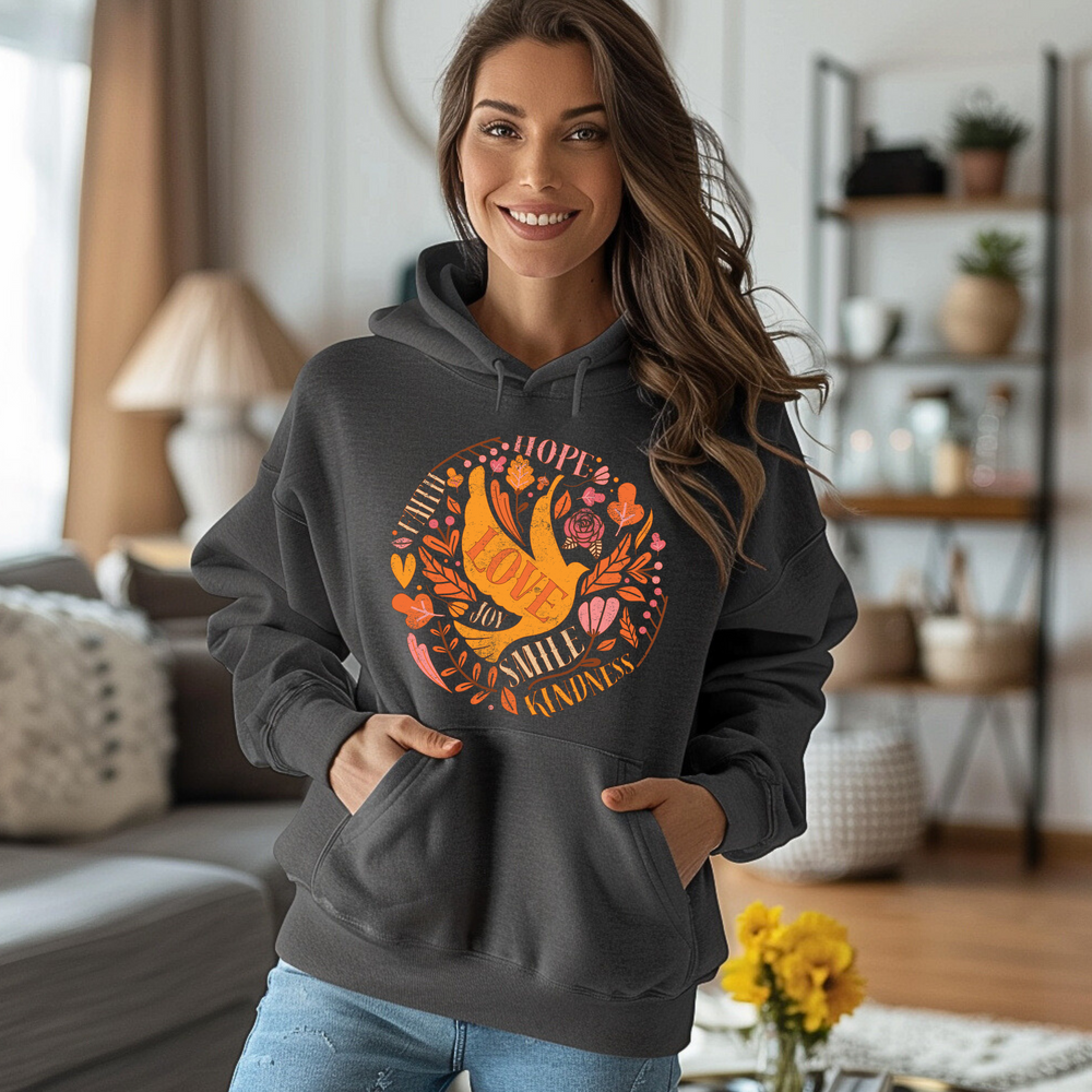 Love Faith Hope Dove hooded sweatshirt