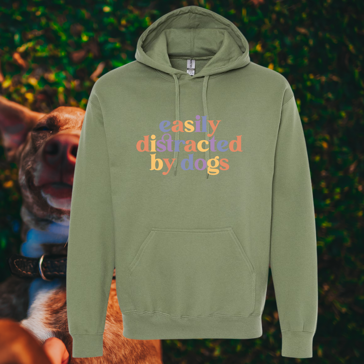 Easily Distracted By Dogs hooded sweatshirt