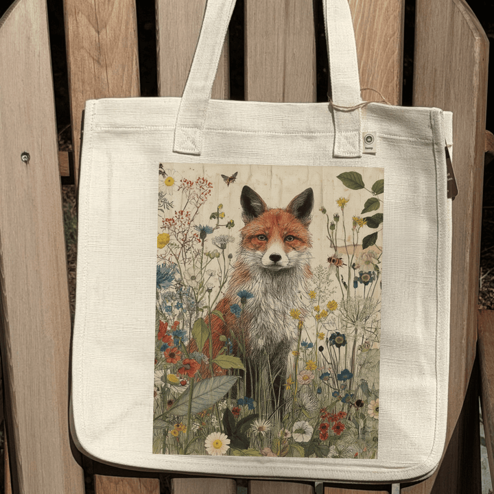 Forest Fox hemp-blend tote (natural)