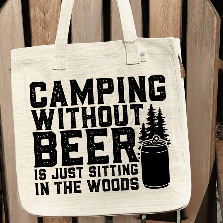 Camping Without Beer Is Just Sitting In The Woods hemp-blend tote (natural)