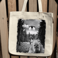 Capybara UFO Bigfoot hemp-blend tote (natural)