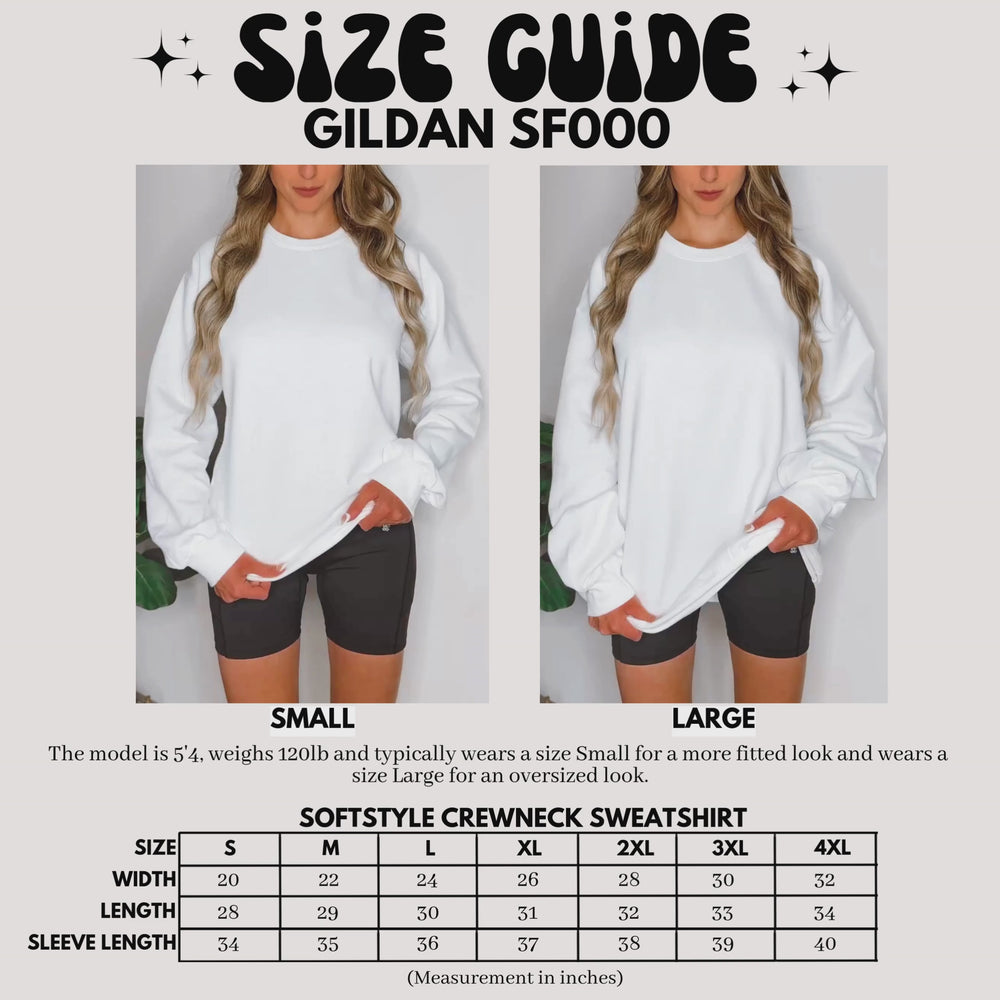 Video size guide for sweatshirt